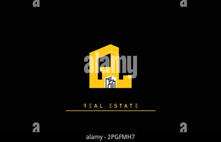 Real Estate letters Initials Monogram logo GL , LG Stock Vector
