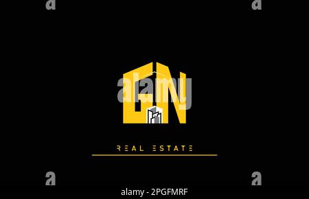 Real Estate letters Initials Monogram logo GN , NG Stock Vector