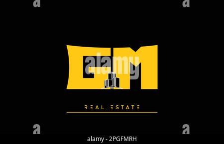 Real Estate letters Initials Monogram logo GM , MG Stock Vector