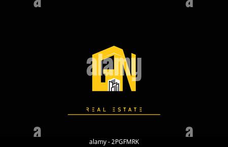Real Estate letters Initials Monogram logo GN , NG Stock Vector