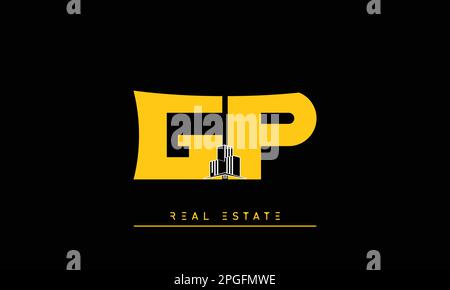 Real Estate letters Initials Monogram logo GP , PG Stock Vector