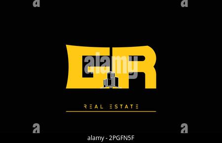 Real Estate letters Initials Monogram logo GR , RG Stock Vector