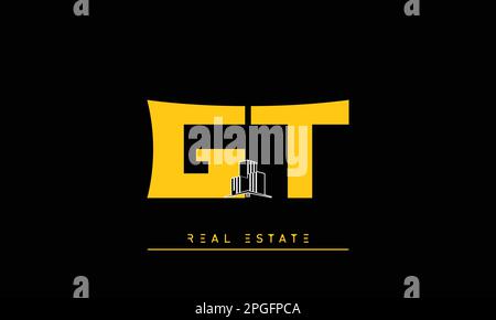 Real Estate letters Initials Monogram logo GT , TG Stock Vector