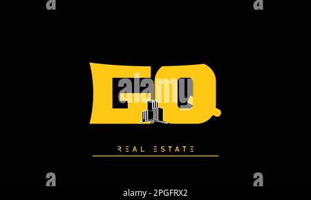Real Estate letters Initials Monogram logo GQ , QG Stock Vector