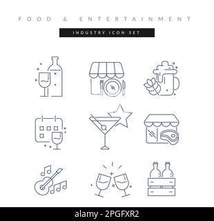 Food and Entertainment -  Icon Set as EPS 10 File Stock Vector