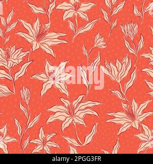 Abstract floral seamless pattern. Vector illustration floral design background. Stock Vector