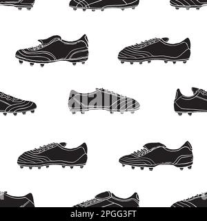 Retro Football boots doodle seamless pattern. Cartoon illustration vector illustration background. For print, textile, web, home decor, fashion, surfa Stock Vector