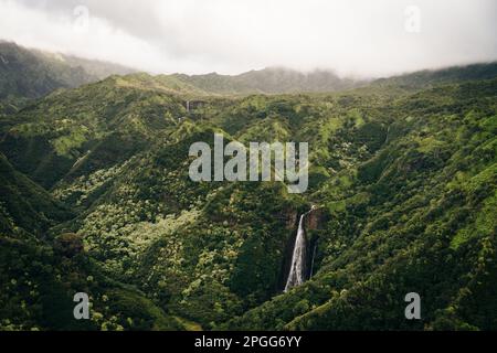 Mount Waialeale known as the wettest spot on Earth, Kauai, Hawaii. High quality photo Stock Photo