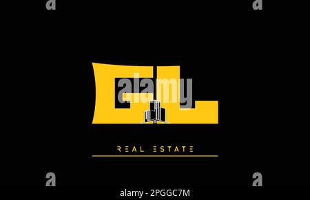 Real Estate letters Initials Monogram logo GL , LG Stock Vector
