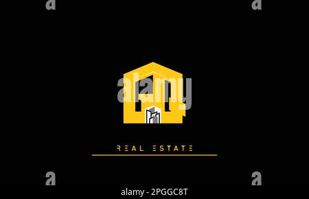 Real Estate letters Initials Monogram logo GQ , QG Stock Vector