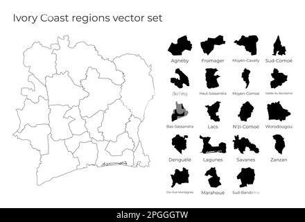 Ivory Coast map. Borders of Ivory Coast for your infographic. Vector ...