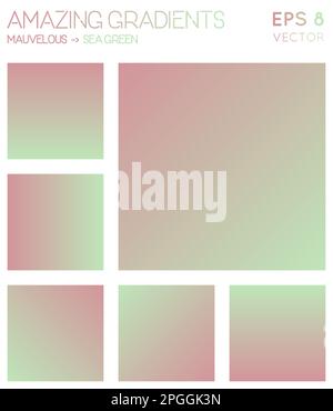 Colorful gradients in mauve and sea green color tones. Actual gradient background, precious vector illustration. Stock Vector