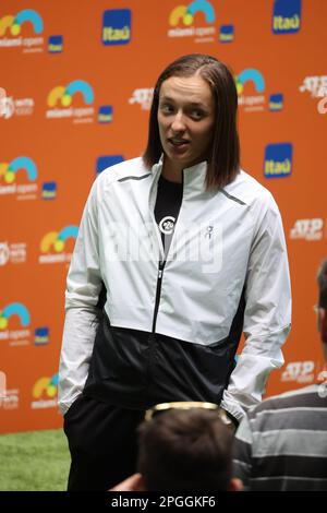 MIAMI GARDENS, FLORIDA - MARCH 22: Iga Swiatek seen during the Miami Open day 4 at Hard Rock Stadium on March 22, 2023 in Miami Gardens, Florida. People: Iga Swiatek Credit: Storms Media Group/Alamy Live News Stock Photo