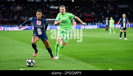 Paris, France. 22nd Mar, 2023. Ashley Elizabeth Lawrence during the UEFA Women's Champions League, Quarter-finals, 1st leg football match between Paris Saint-Germain (PSG) and VfL Wolfsburg on March 22, 2023 at Parc des Princes stadium in Paris, France. Credit: Victor Joly/Alamy Live News Stock Photo