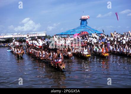 Colourful water Boat Race in Kerala, is conducted at Punnamada lake in Alappuzha on the second saturday of every August in the memory first Indian Stock Photo