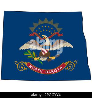 North Dakota map vector illustration. Global economy. State in America. North America. United States. America. U.S.A Stock Vector