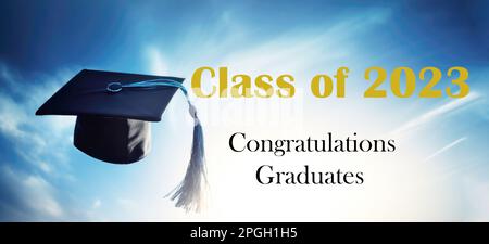 Congratulations Class of 2023 Graduation Cap and Diploma Design Stock ...