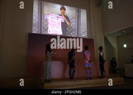 Tokyo, Japan. 23rd Mar, 2023. General view Football/Soccer : Japan women's national team 2023 Uniform Presentation at National Stadium in Tokyo, Japan . Credit: Naoki Morita/AFLO SPORT/Alamy Live News Stock Photo