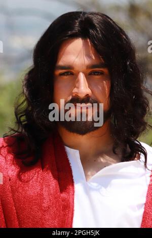 Mexico City, Mexico. 22nd Mar, 2023. 24-year-old David Uriel Gonzalez Martinez, who will play Jesus of Nazareth during a press conference for the 180 Anniversary of the Passion of Christ. On March 22, 2023, Mexico City, Mexico. (Photo by Carlos Santiago/ Eyepix Group/NurPhoto) Credit: NurPhoto SRL/Alamy Live News Stock Photo