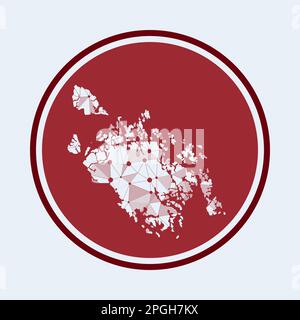 Cat Ba Island icon. Trendy tech logo of the island. Geometric mesh round design. Technology, internet, network, telecommunication concept. Stock Vector