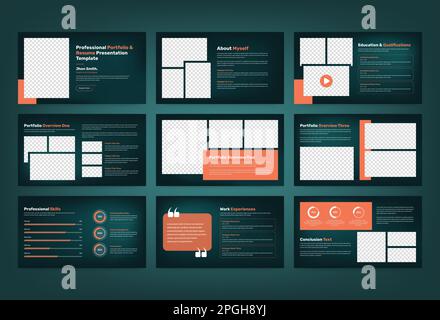Personal portfolio and resume presentation template Stock Vector
