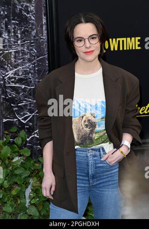 Los Angeles, USA. 22nd Mar, 2023. Emily Hampshire at the season 2 premiere for 'Yellowjackets' at the TCL Chinese Theatre, Hollywood. Picture Credit: Paul Smith/Alamy Live News Stock Photo