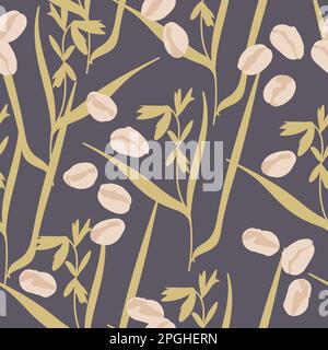 Seamless cornflakes pattern. Vector seamless pattern, hand drawn illustration. Oat flakes seamless background. Stock Vector