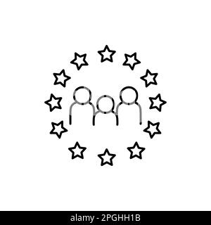 Team of experts. Professional quality. Vector linear icon isolated on white background Stock Vector