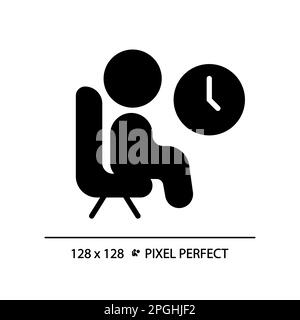 Lounge pixel perfect black glyph icon Stock Vector
