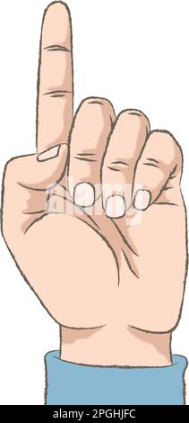 Retro styled color illustration with a rough texture of a hand counting on fingers. Stock Vector