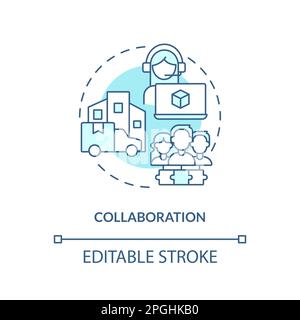 Collaboration turquoise concept icon Stock Vector