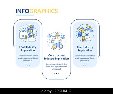 Supply chain disruption implications rectangle infographic template Stock Vector