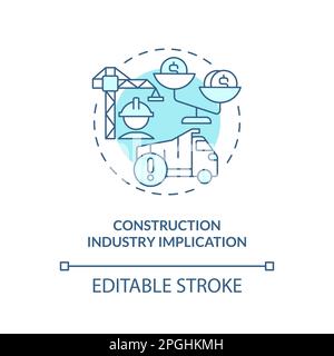 Construction industry implication turquoise concept icon Stock Vector