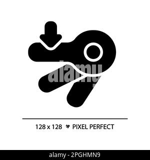 Automatic flush lever pixel perfect black glyph icon Stock Vector