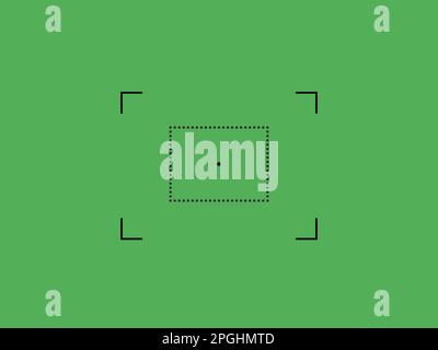 Camera focus lens vector icon isolated on green background. Night Photo camera viewfinder. Stock Vector