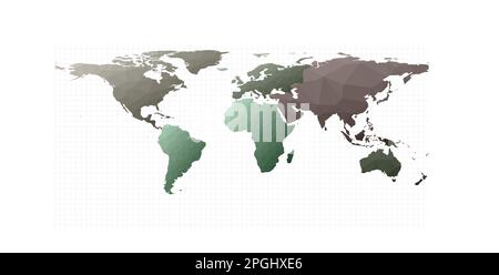 World map illustration. Equirectangular projection. Curious vector illustration. Stock Vector