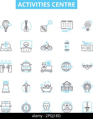 Activities centre vector line icons set. Activity, Centre, Outdoors ...