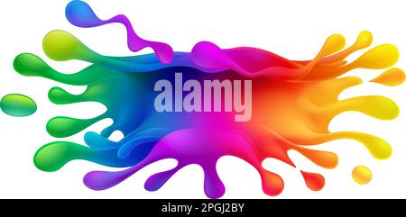 Paint Splash Rainbow Color Splat Design Splatter Stock Vector