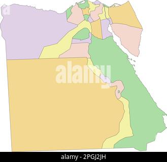 Egypt - Highly detailed editable political map. Stock Vector