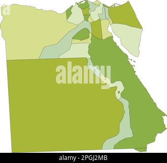 Highly detailed editable political map with separated layers. Egypt. Stock Vector