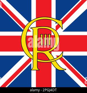 Charles III third symbol on the british flag, United Kingdom, vector illustration Stock Vector