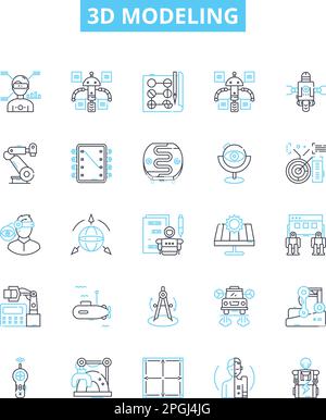 3D Blender Icons Set – Modeling, Animation, and Rendering Tools Stock ...