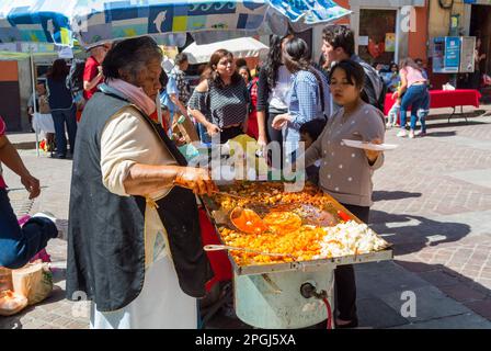 Guanajuato, Guanajuato, Mexico, An senior mexican woman selling street food in the street Stock Photo