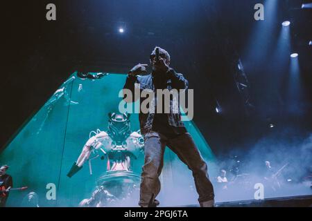 Salmo perform live in Milan at Mediolanum Forum Stock Photo