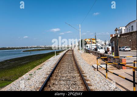 Faro viewing the Ria Formosa National Park Stock Photo