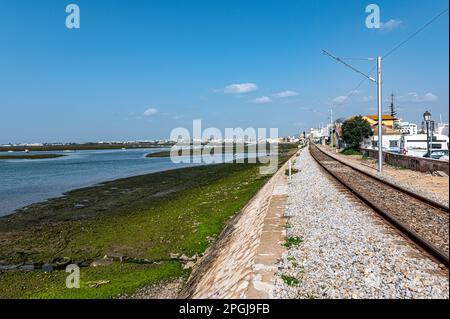 Faro viewing the Ria Formosa National Park Stock Photo