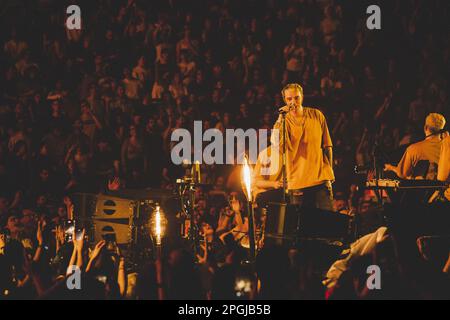 Salmo perform live in Milan at Mediolanum Forum Stock Photo