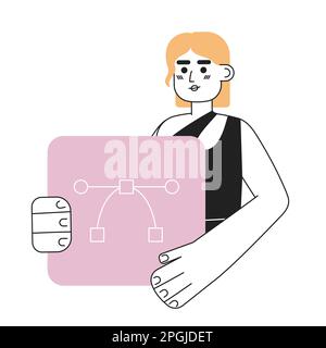 Web designer job line concept vector spot illustration Stock Vector