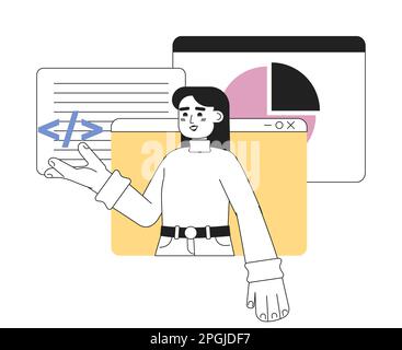Web development online courses line concept vector spot illustration Stock Vector