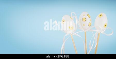 Happy Easter. Colorful Easter egg. Greeting card or banner Stock Photo